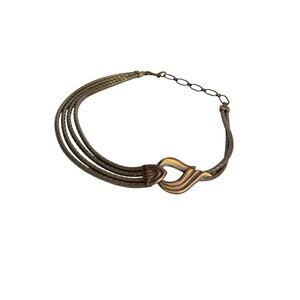 Vintage Metallic Belt Multistrand Chain Womens Bronze Color Boho